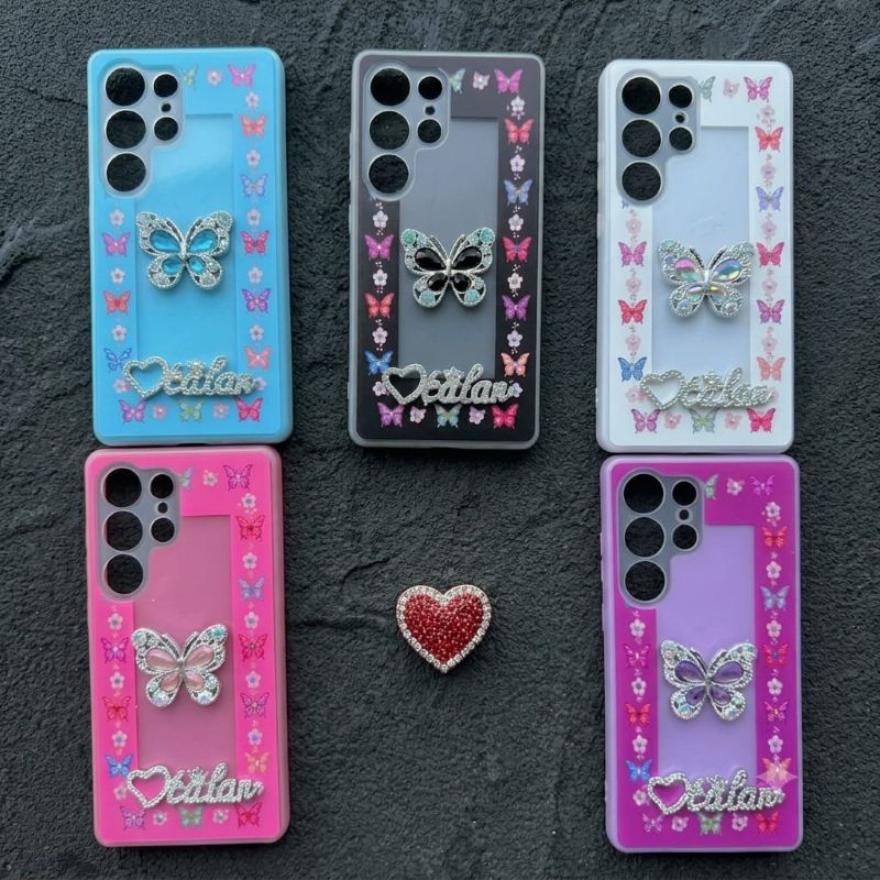 2 in 1 diamond butterfly bling back cover wholesale lot - Coverzie