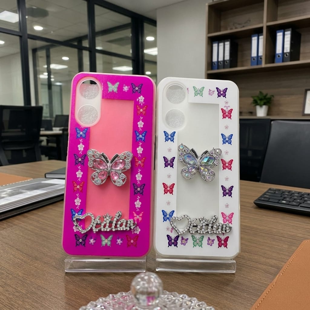 2 in 1 diamond butterfly bling back cover wholesale lot - Coverzie