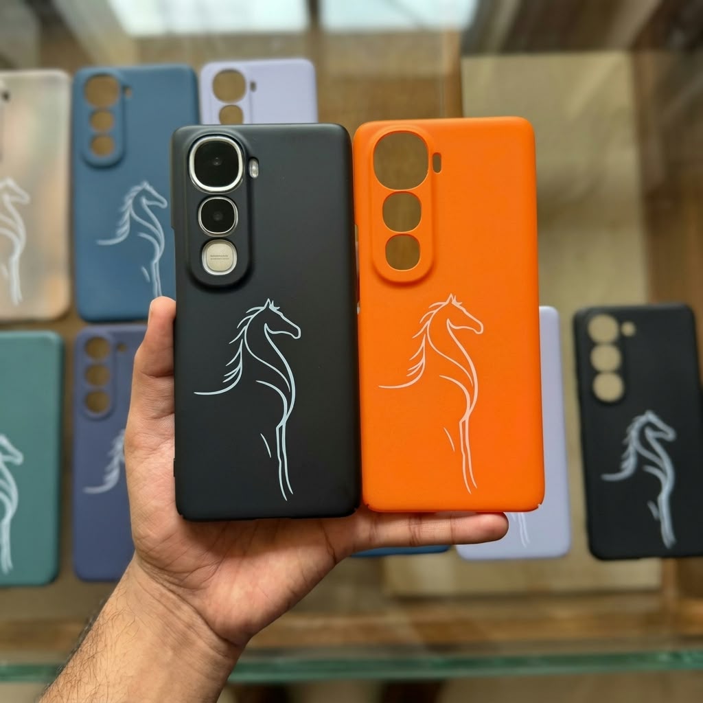 Horse Design Mobile Cover with Minimal Horse Print
