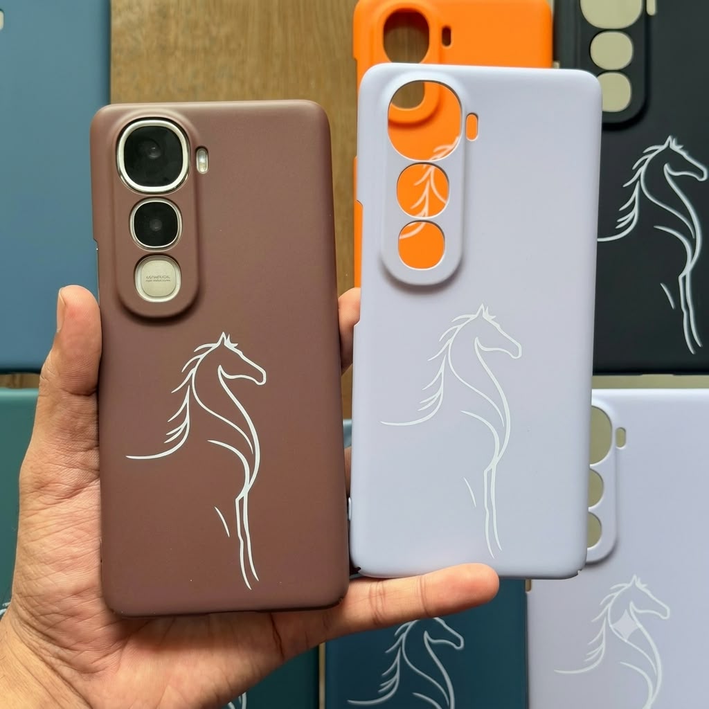 Horse Design Mobile Cover with Minimal Horse Print