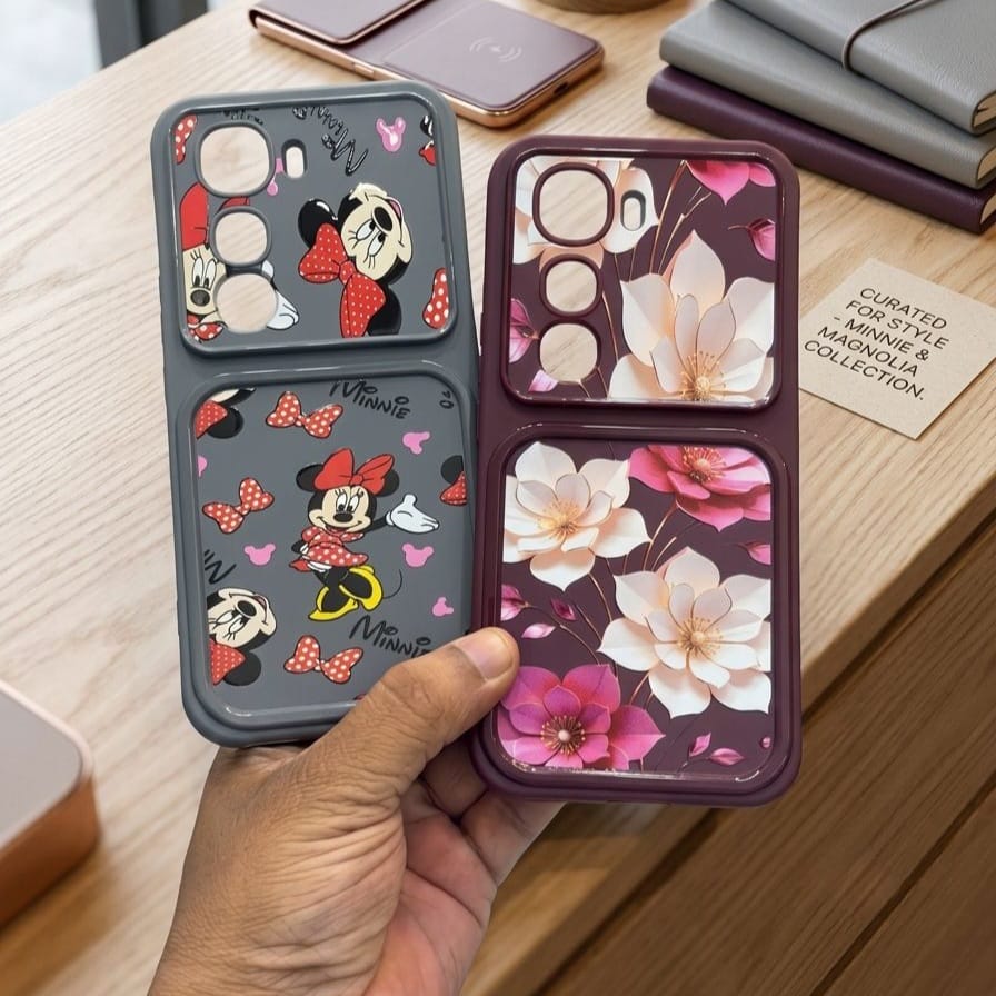 Printed mobile covers for girls with floral, butterfly and cartoon designs