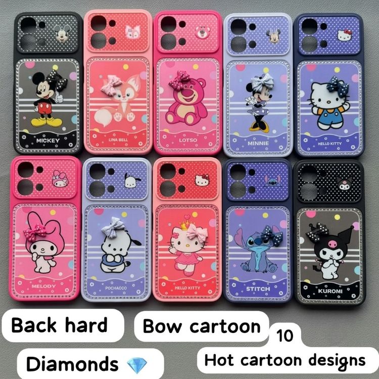 Bow pearl cartoon mobile cover wholesale with trendy bow design